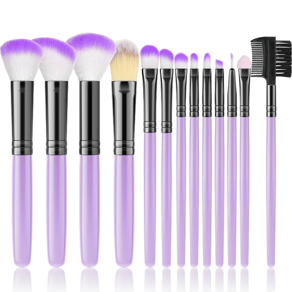 RUNTOIN 13-Piece Makeup Brush Set – Soft Fluffy Travel Kit