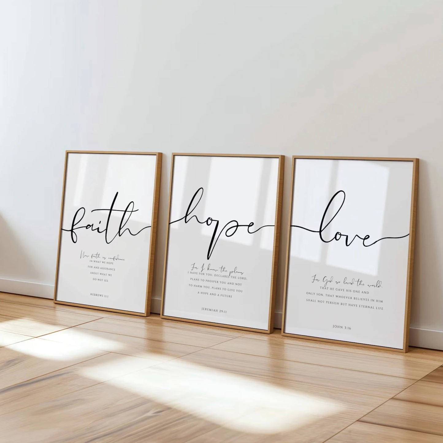 Faith Hope Love Bible Verse Christian Canvas Wall Art Print