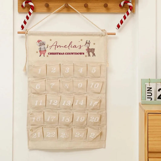 Personalised Christmas Advent Calendar | Kids Countdown Wall Decor Advent Calendar Peaceful Pleasures Health and Wellness