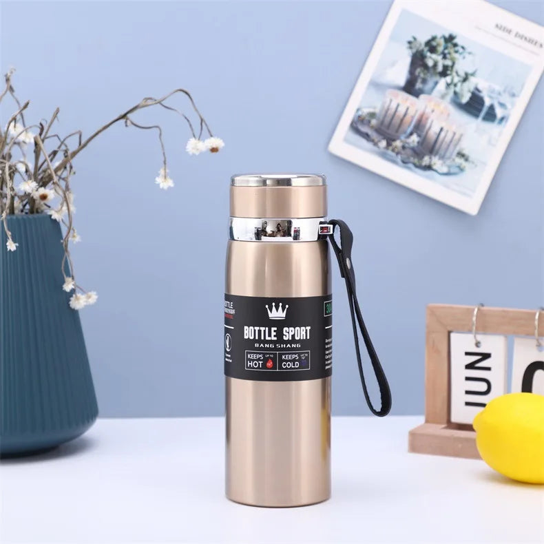 1L capacity, Space-Inspired Exercise Bottle, Double-Layer Stainless Steel Vacuum Insulated Beverage Cup, essential for large-cap Peaceful Pleasures Health and Wellness Gold 1000ML
