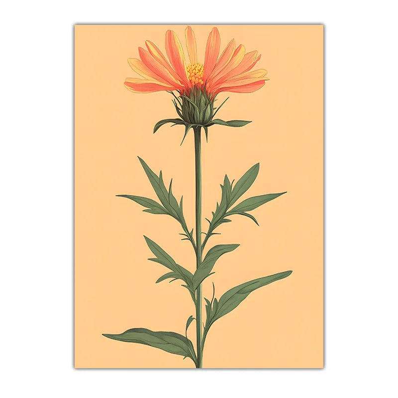 Vintage Floral Wall Art, Western Botanical Canvas Painting, Boho plant Poster Print for Bedroom Living Room Wall Decor Peaceful Pleasures Health and Wellness 03 40x50cm No Frame China Mainland