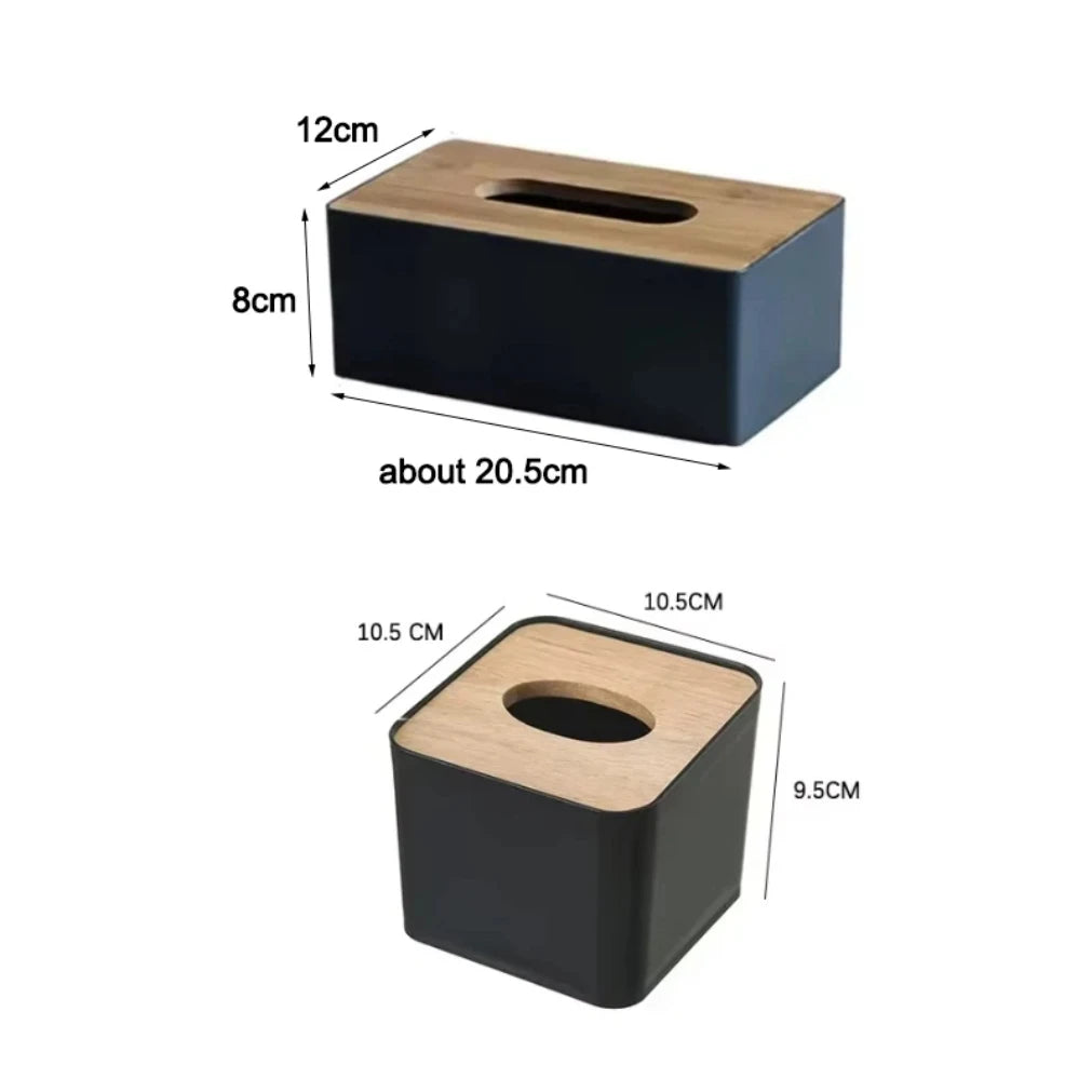 Bamboo Solid Wood Tissue Box Cover | Decorative Napkin Holder