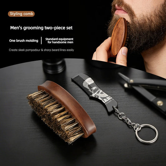 1set Pattern Plastic Foldable Beard Mustache Comb Fine Tooth Folding Hair Comb Travel Portable Mini Beard Comb with Key Chain Peaceful Pleasures Health and Wellness