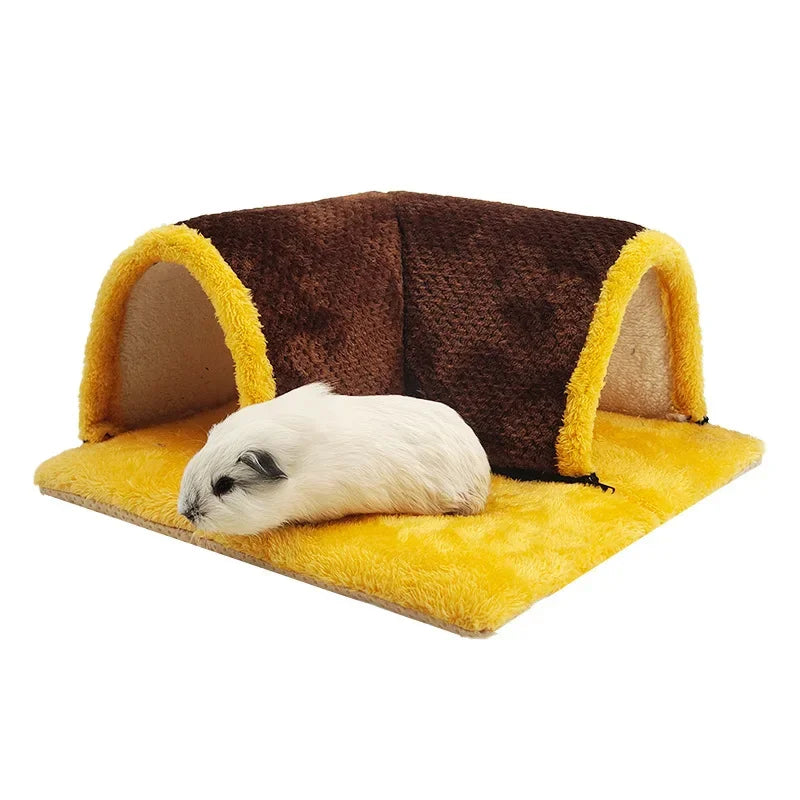 Fleece Guinea Pig Hideout Tunnel Bed | Corner Cage Hide