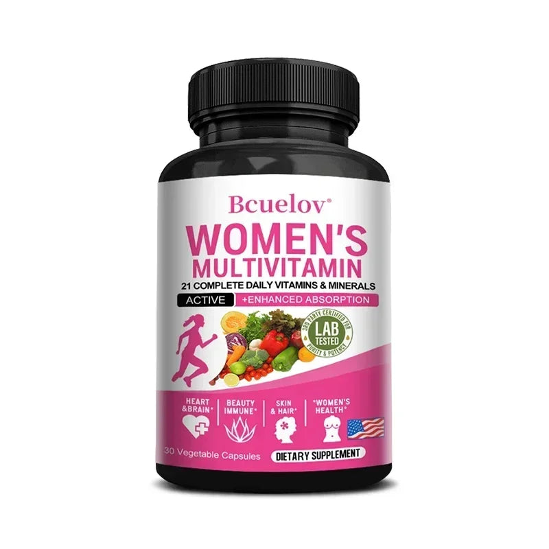 Women's Multivitamin Supplement Capsules - for Joints, Hair, Skin, Nails, Brain, Heart, Digestive and Immune Health Peaceful Pleasures Health and Wellness 30 Count-1 bottle