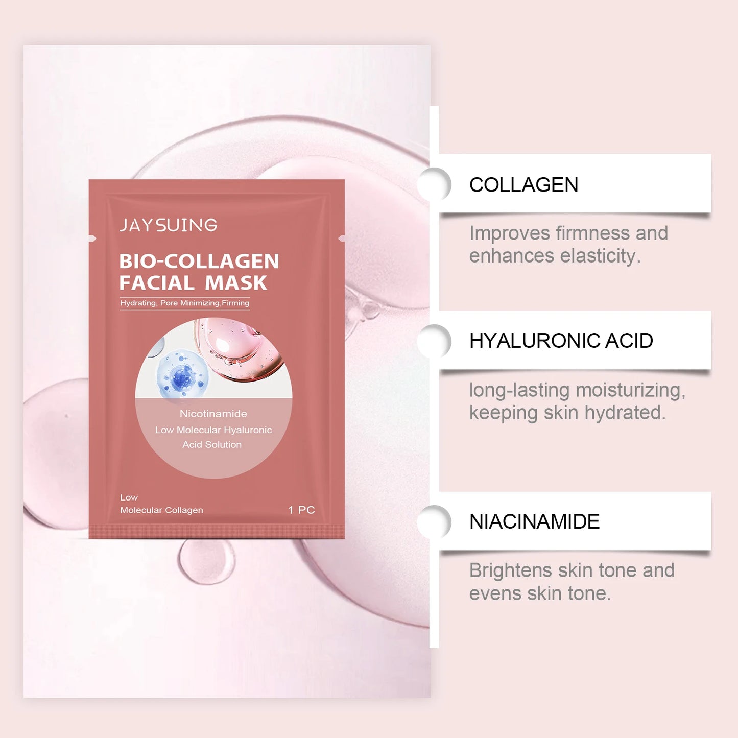 Bio Collagen Facial Mask – Hydrating & Pore-Minimizing 4 Pcs
