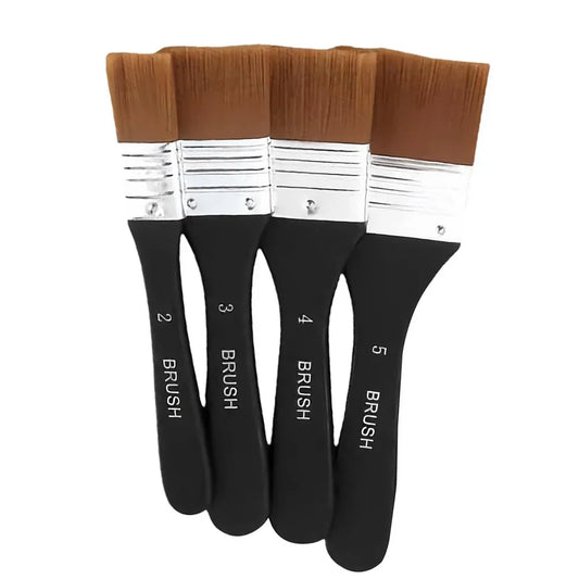 1/3/4 Pcs Paint Brush, Flat Bright Paint Brushes Craft Basecoating Paint Brushes with Wooden Handle for Acrylic, Oil, Watercolor Peaceful Pleasures Health and Wellness