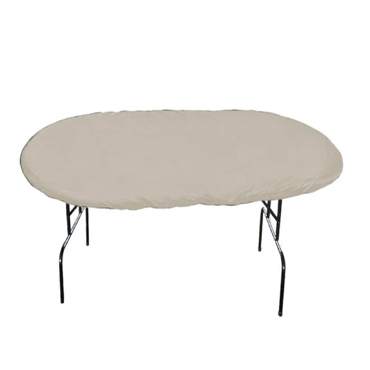 Oval Poker Table Cover 244x122cm 420D Oxford Waterproof Game Cloth Peaceful Pleasures Health and Wellness