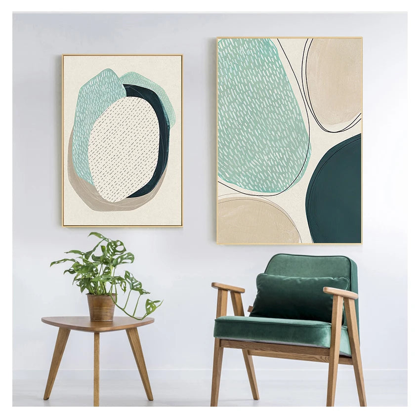 Poster Wall Art Canvas Painting Nordic Posters Prints Pictures For Living Room Home Decor Dot Abstract Line Color block Peaceful Pleasures Health and Wellness