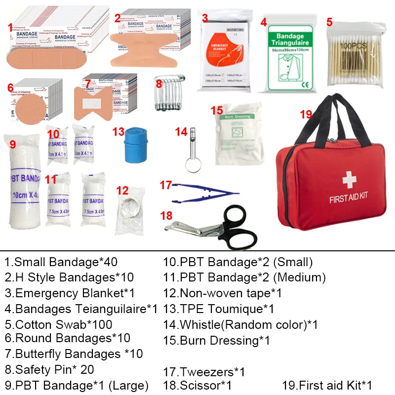 First Aid Kit 200+ Pcs – Cars, Trucks, Camping & Emergencies