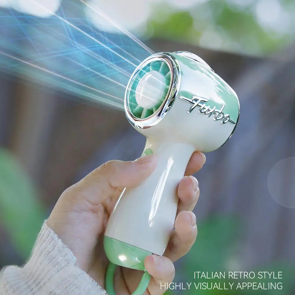 Mini Cooling Electric Fan Portable Super Powerful Wind Electric Fan Silent Turbine High-speed Home Handheld Type-C Charge Fan Peaceful Pleasures Health and Wellness
