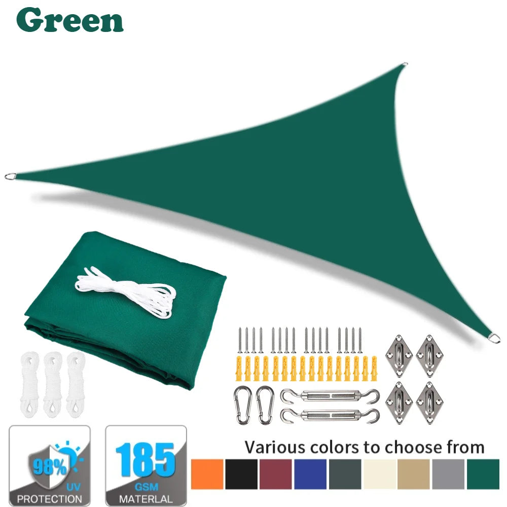 Triangle Sun Shade Sail 98% UV Block Waterproof Canopy for Patio