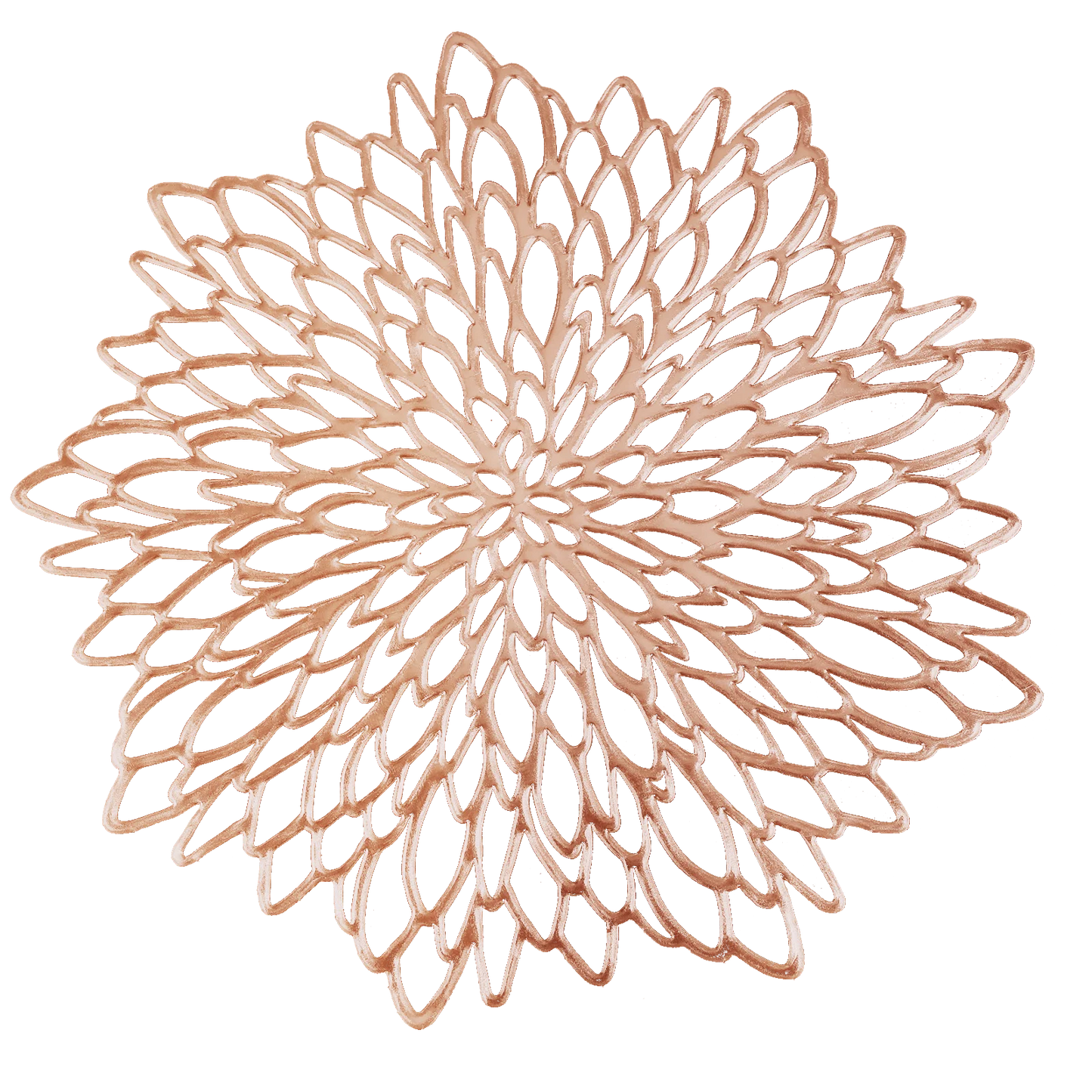 4/6 Pack 38CM/10CM Gold Floral Leaf Hollow Out Placemats Vinyl Kitchen Dinning Table Place Mats Wedding Party Washable Decor Peaceful Pleasures Health and Wellness Rose Glod 4PC 38CM Mats