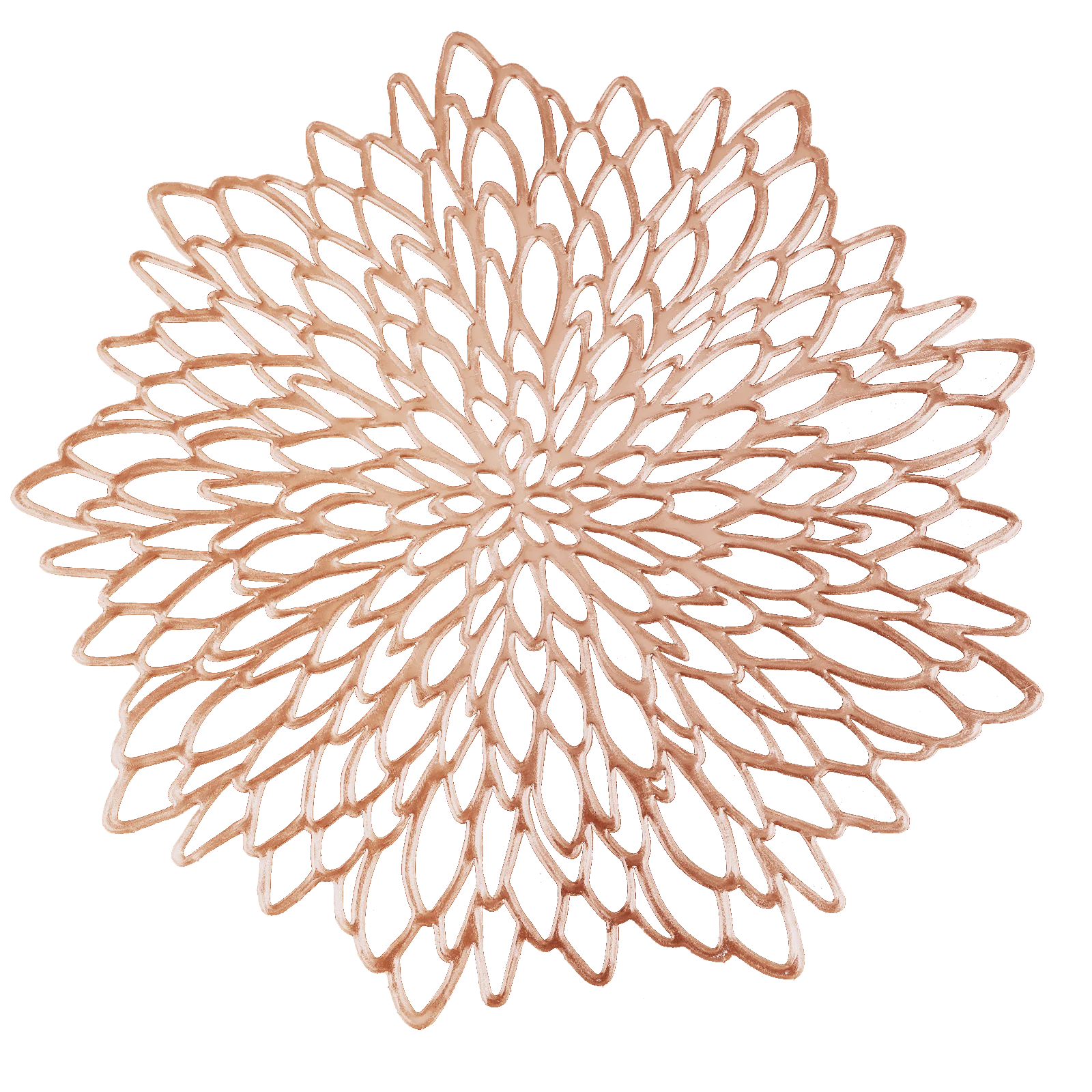 4/6 Pack 38CM/10CM Gold Floral Leaf Hollow Out Placemats Vinyl Kitchen Dinning Table Place Mats Wedding Party Washable Decor Peaceful Pleasures Health and Wellness Rose Glod 4PC 38CM Mats