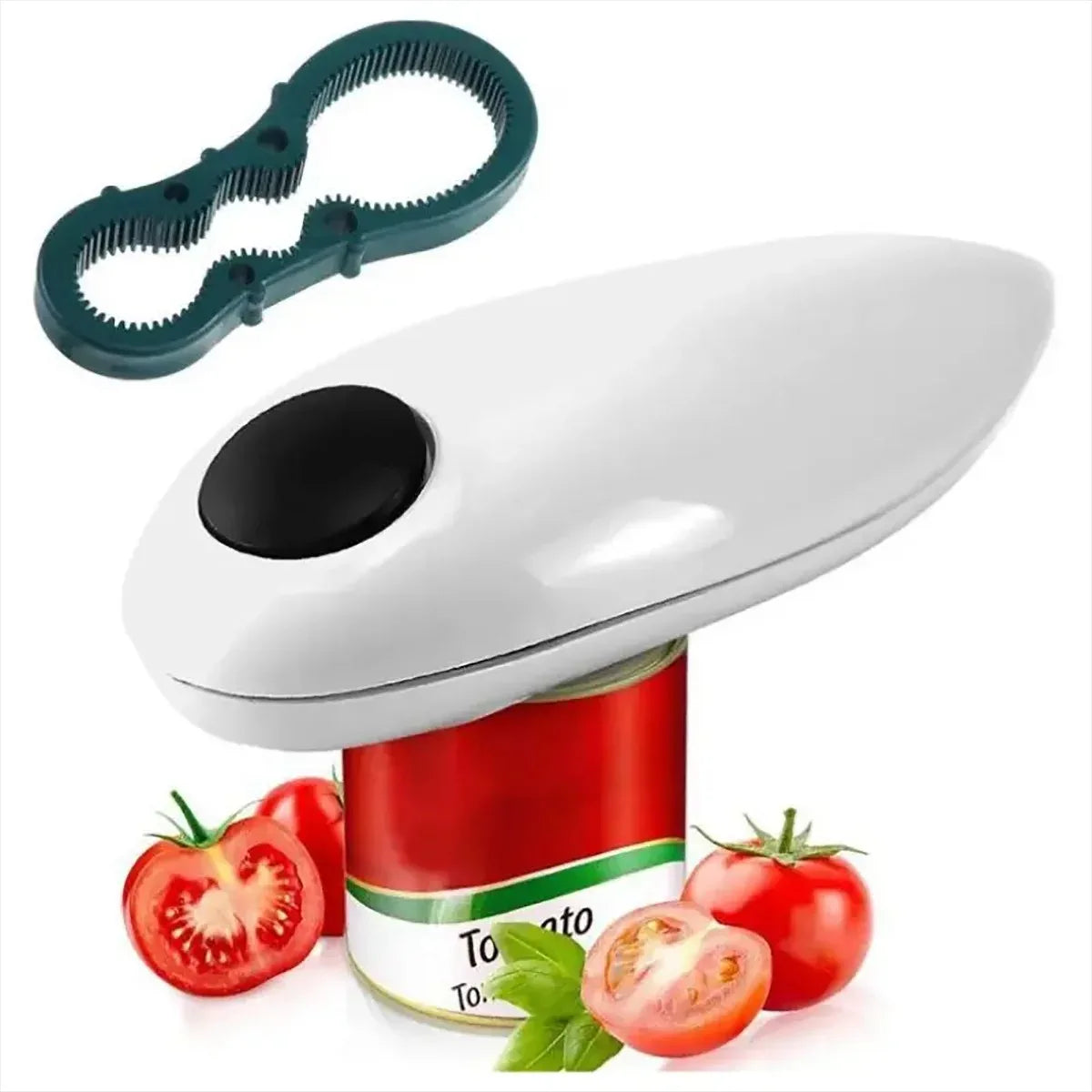 Electric Jar and Can Opener Automatic High-Power Hands-Free No Sharp Edges Kitchen Gadget Peaceful Pleasures Health and Wellness
