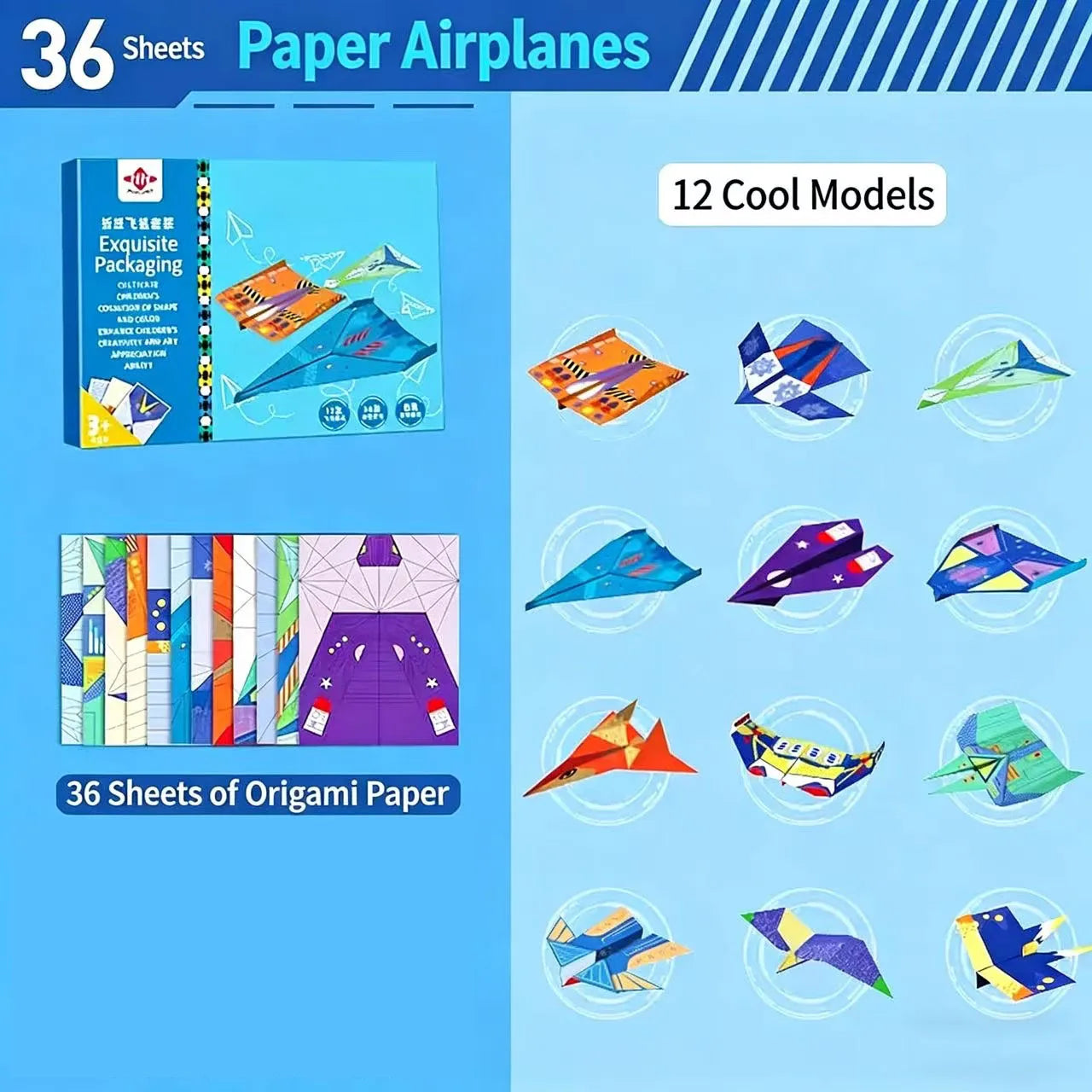 12 Styles 36 Colorful Papers Creative DIY Crafts Teenagers'