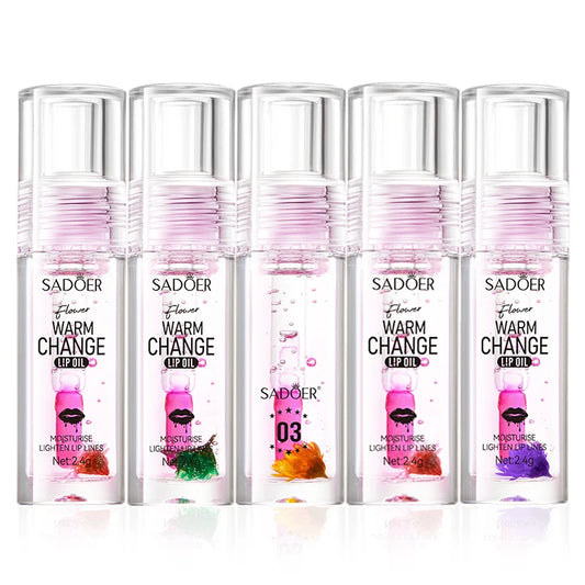 SADOER Color Changing Lip Oil – Hydrating Plumping Lip Balm Color Changing Lip Oil Peaceful Pleasures Health and Wellness