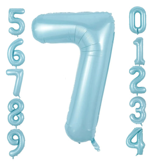 40inch Large Pearl Blue Number Balloons Jungle Safari Birthday Balloon Party Foil Balloon 0 1 2 3 4 5 6 7 8 9 globos Balls Peaceful Pleasures Health and Wellness