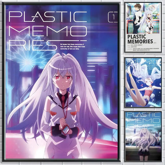 Anime P-Plastic Memories Poster HD Self Adhesive Waterproof Wall Art Ideal for Home Office Dorm Bedroom Great Gift Peaceful Pleasures Health and Wellness