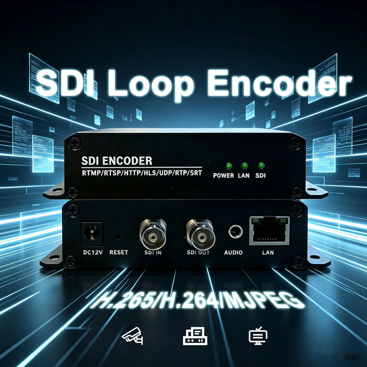 H.265 SDI Encoder with Loop-Out | SDI to IP Converter for IPTV
