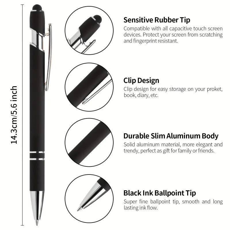 20 Personalized Pens with Stylus | Custom Ballpoint Set