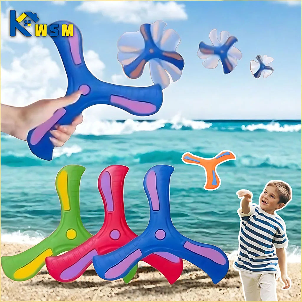 Tri-Blade Foam Boomerang for Kids – Safe Outdoor Flying Disc