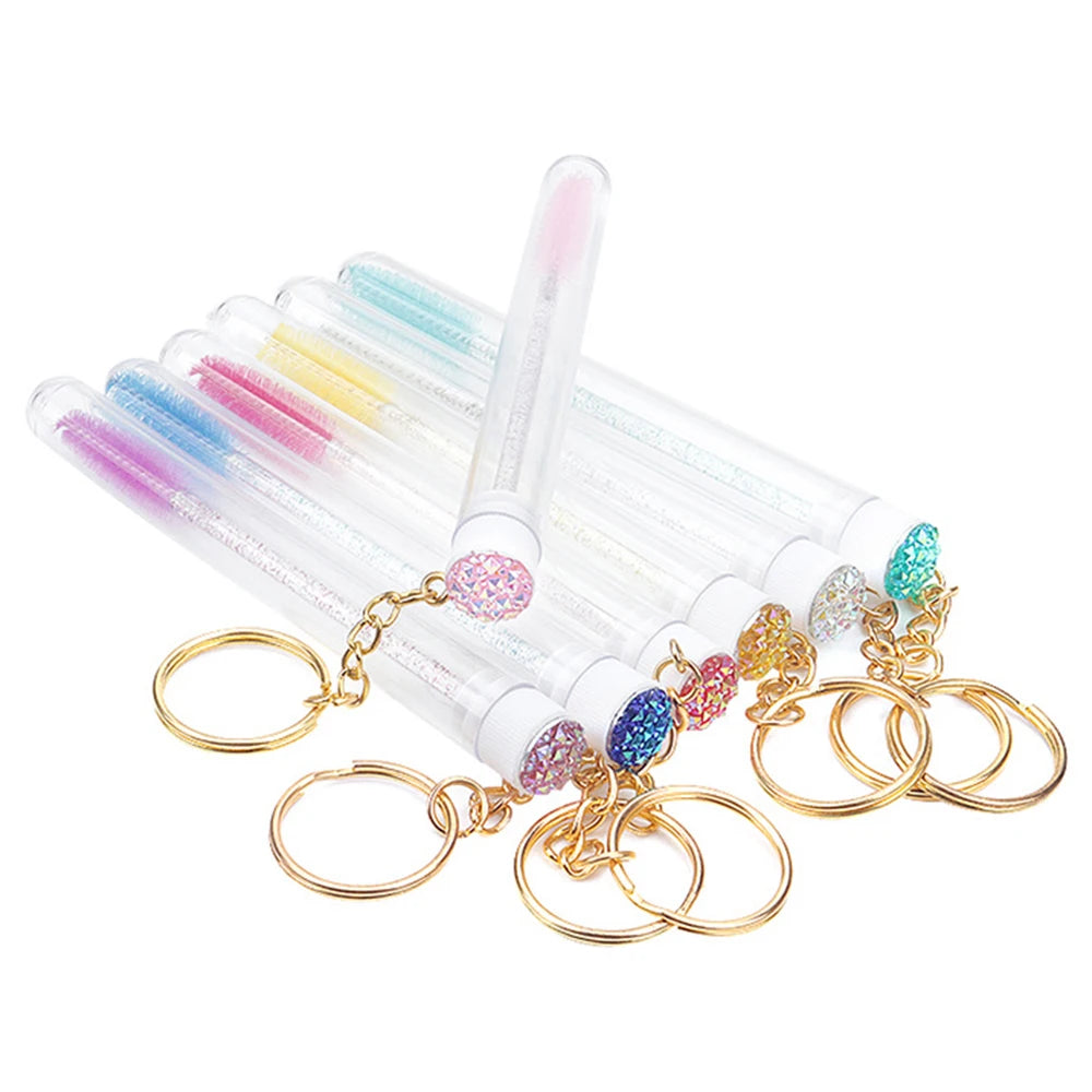10 Pcs Diamond Transparent Eyelash Brush Tubes Mascara Wand Cosmetic Makeup Tools for Eyebrow Applicator Spoolies For MAANGE Peaceful Pleasures Health and Wellness