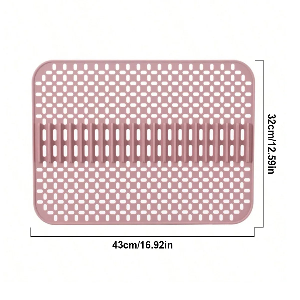 Silicone Sink Mat Protectors for Kitchen 16.9''x 12.5'', Rubber Non-Slip Folding Sink-Protector of Porcelain Sinks Peaceful Pleasures Health and Wellness Pink 32x43 cm