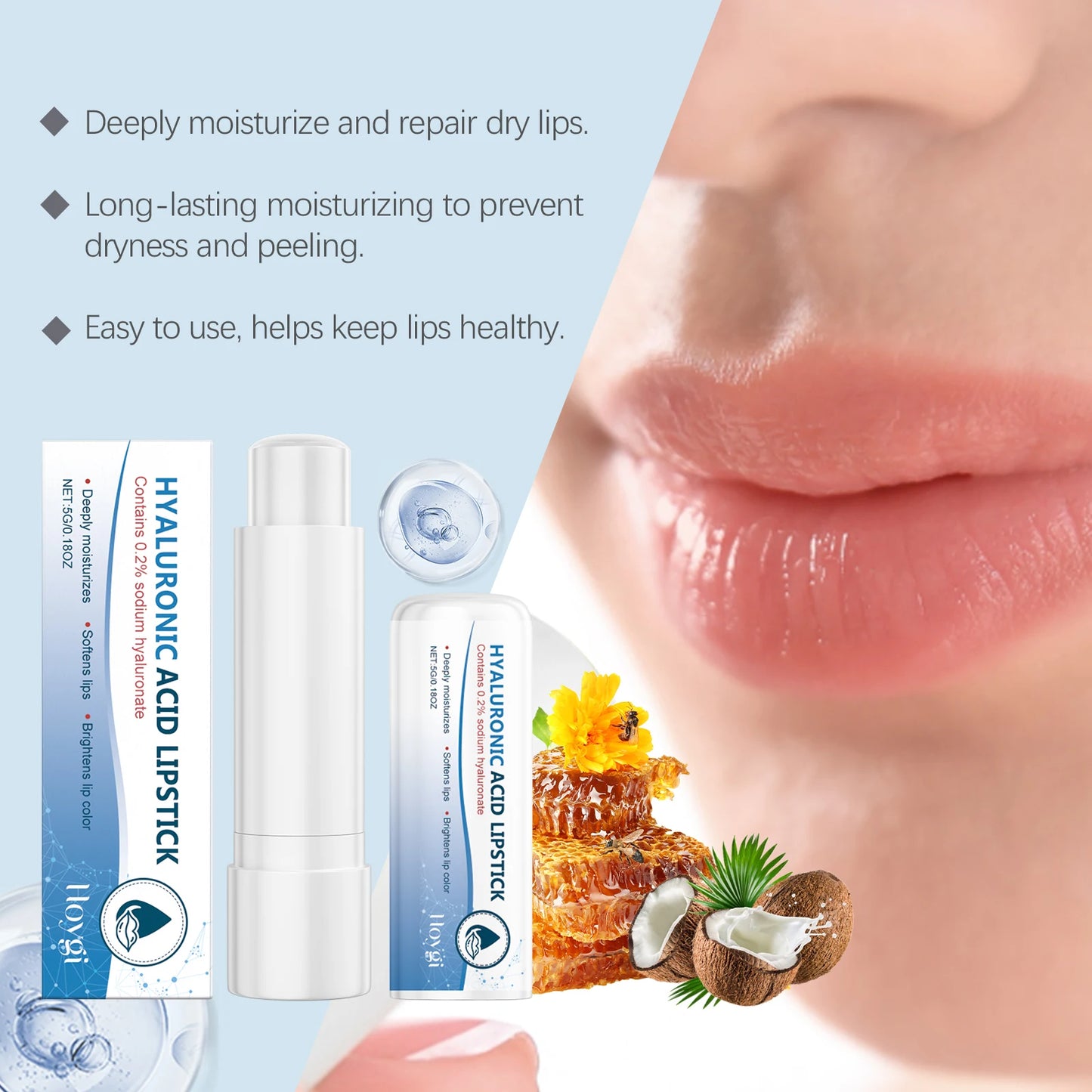 Hyaluronic Acid Lip Balm – Moisturizing & Anti-Crack (1/2/3 Pack)