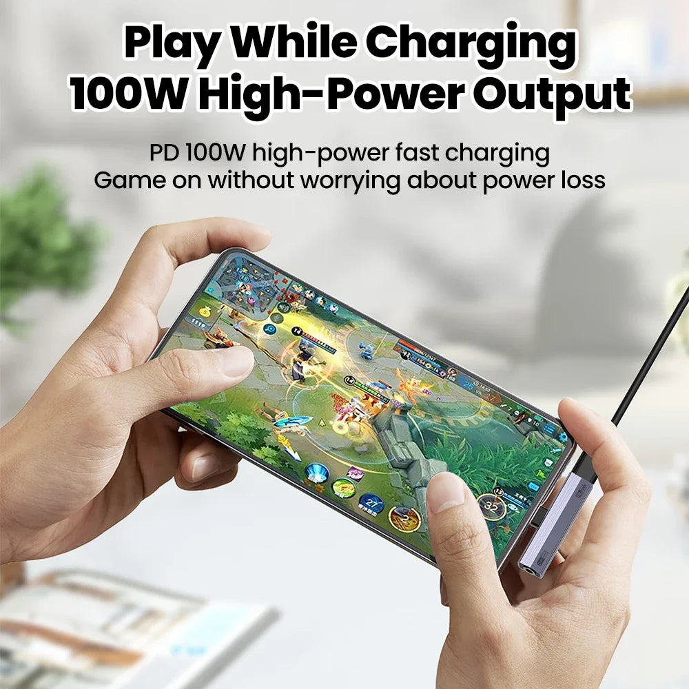 USB-C to 3.5mm Audio Adapter 2-in-1 Fast Charging 100W/10W