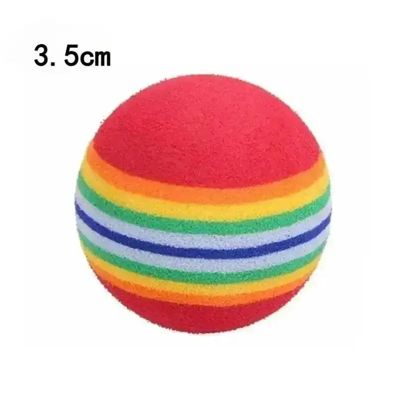 Pet Rainbow Ball Cat Foam Toy Cotton Dog Molar Colorful Supplies Toys