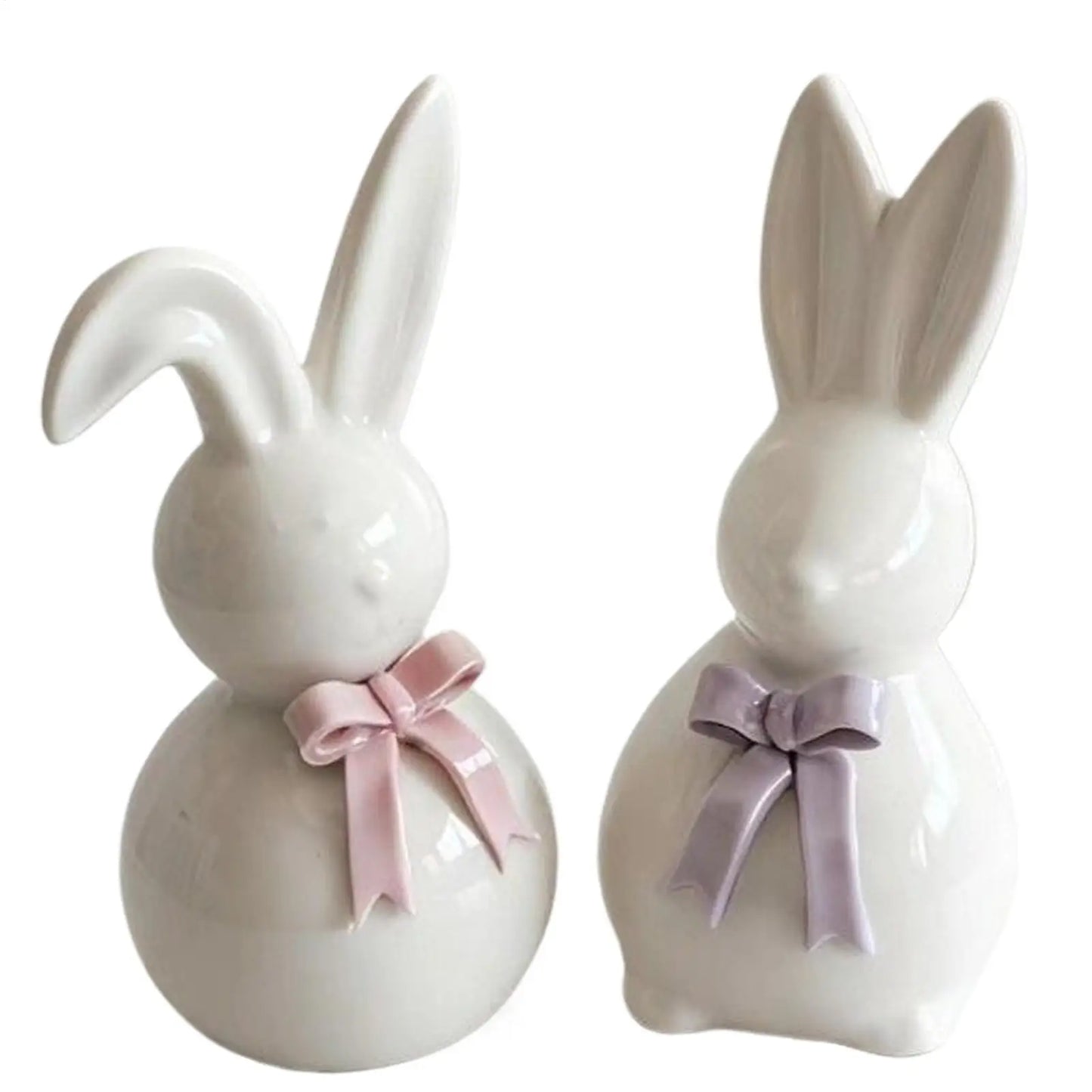 Easter Bunny Ceramic Figurine | Rabbit Sculpture Spring Decor