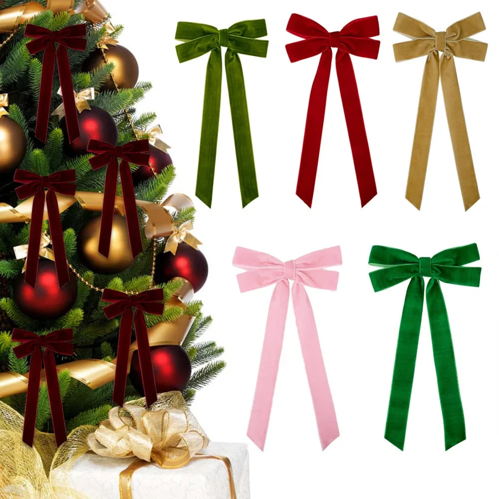 45cm Velvet Christmas Ribbon Bow | Wreath & Gift Decoration