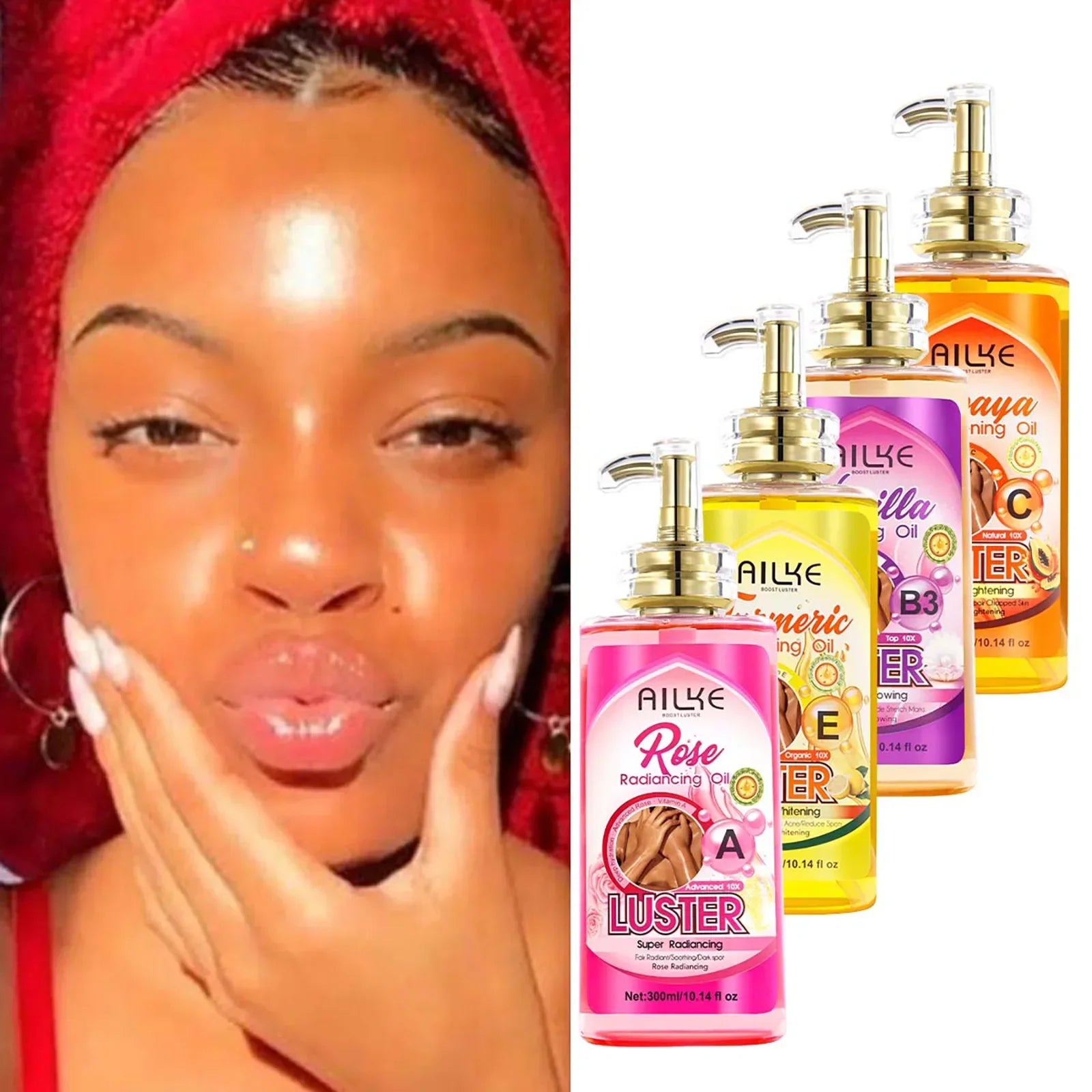 AILKE Skin Glowing Whitening Body Oil – All Skin Types 300ml Peaceful Pleasures Health and Wellness