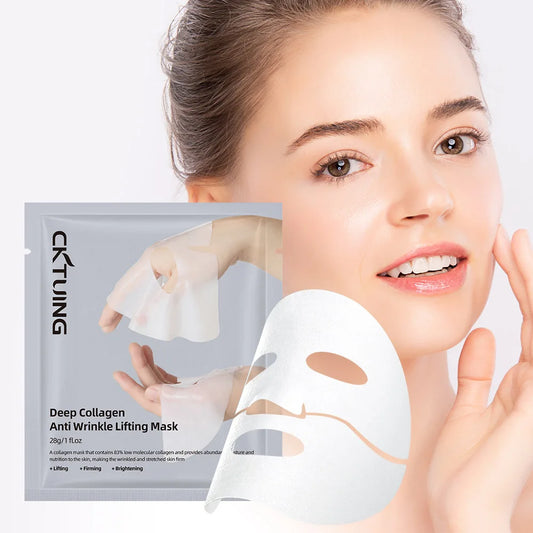 5PCS Collagen Face Masks Deep Hydrating Moisturizing Brightening Firming Skin Facial Masks Split Sheet Mask Korean Skin Care Peaceful Pleasures Health and Wellness