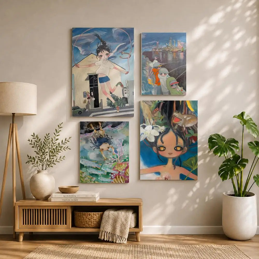 Artist A-Aya TakanoS Poster HD Self Adhesive Waterproof Wall Art Ideal for Home Office Dorm Bedroom Great Gift Peaceful Pleasures Health and Wellness