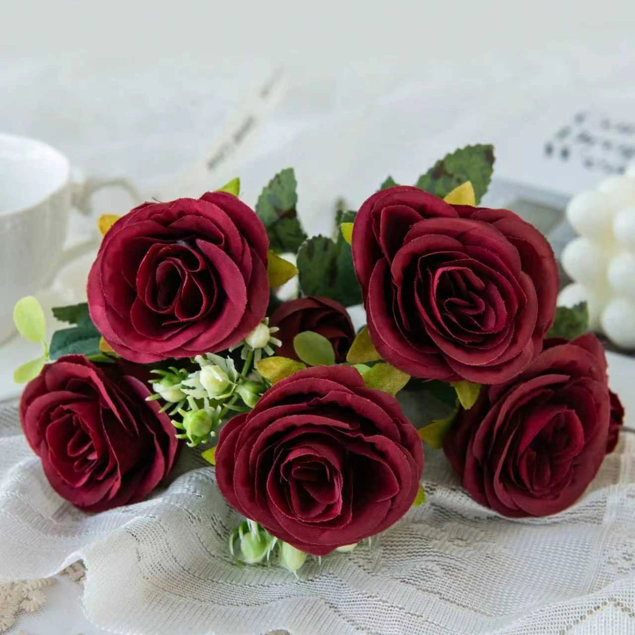 Silk Peony Artificial Flowers Bouquet for Wedding & Home Decor