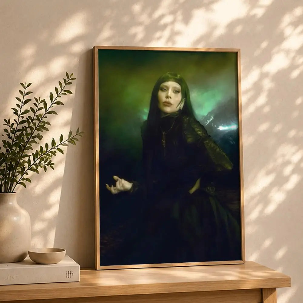 Singer L-Lady GagaS Poster HD Self Adhesive Waterproof Wall Art Ideal for Home Office Dorm Bedroom Great Gift Peaceful Pleasures Health and Wellness White4 15X20cmNoframe