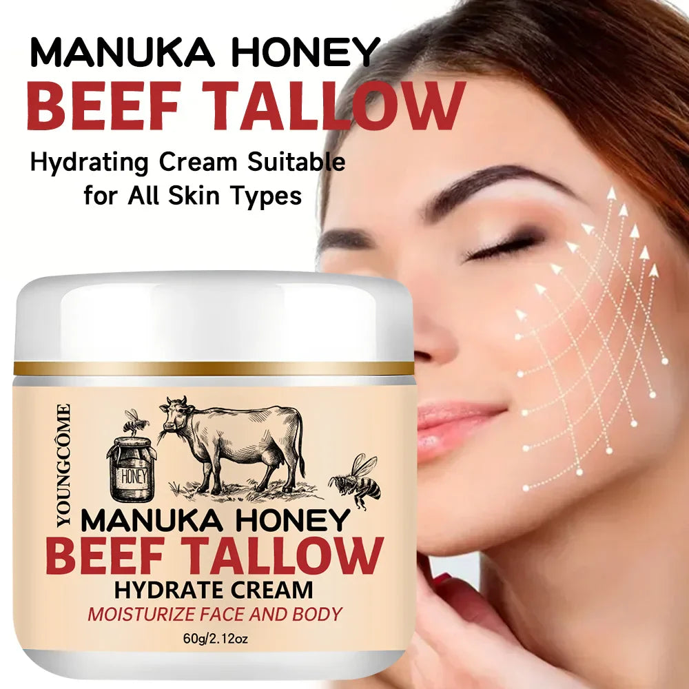 YOUNGCOME Beef Tallow Honey Balm – Face & Body Moisturizer