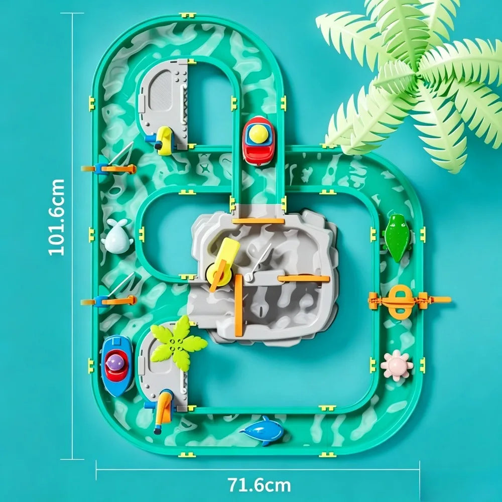 2-Tier Kids Water Table | 40" Outdoor Water Park Playset