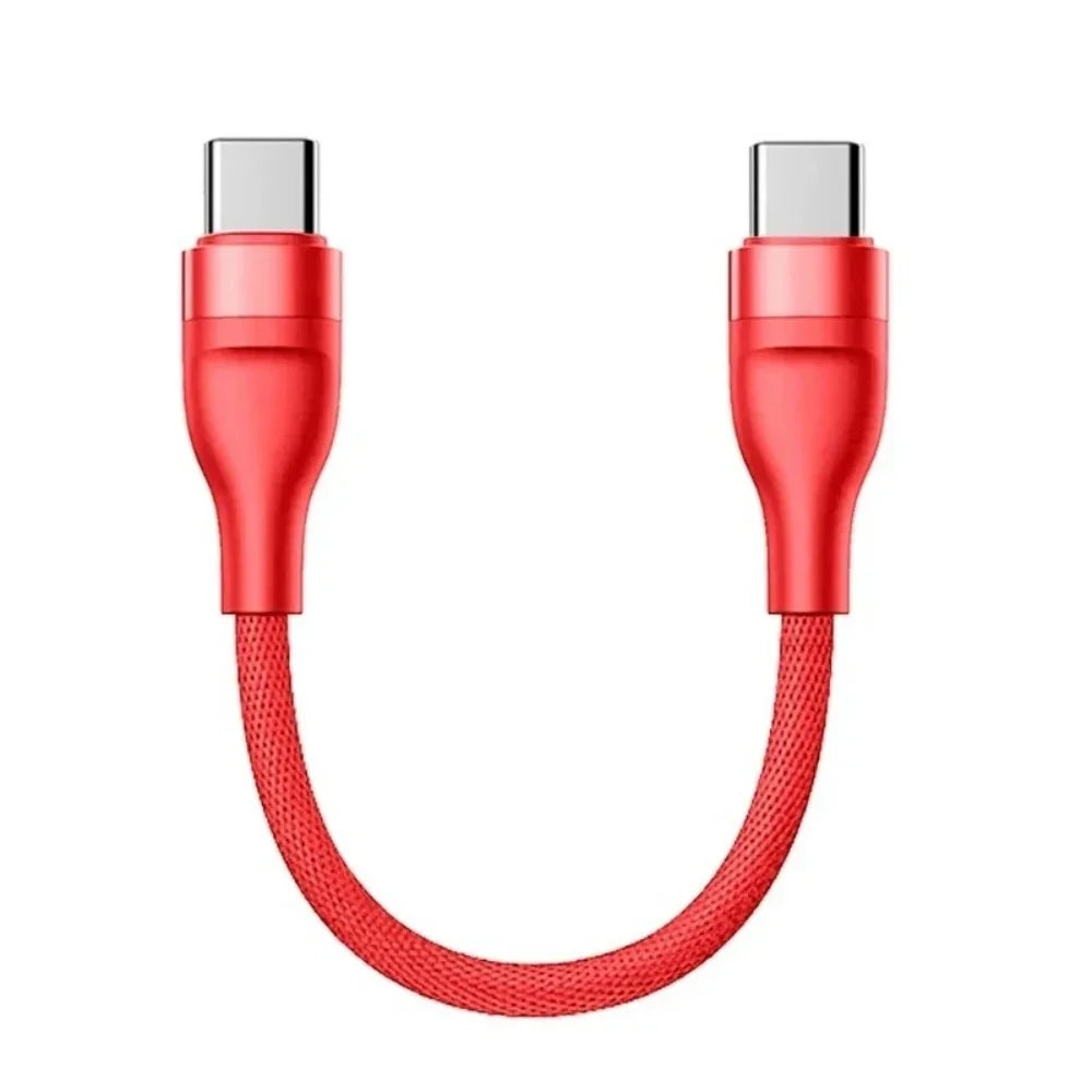 25cm USB-C to USB-C Fast Charging Cable | 6A PD Braided
