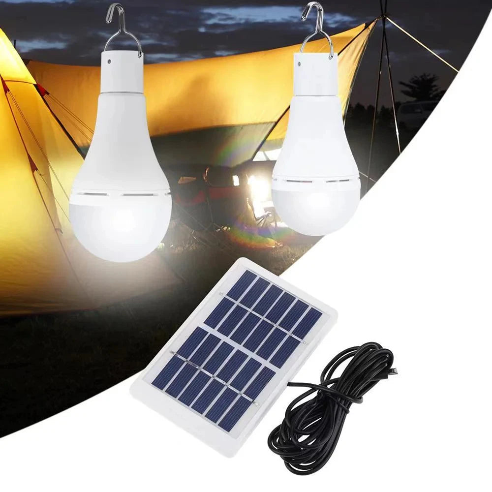 HOMEFISH LED Solar Bulb Light Waterproof Outdoor Charged Hanging Emergency Sunlight Powered Lamp Portable Powerful Indoor House Peaceful Pleasures Health and Wellness