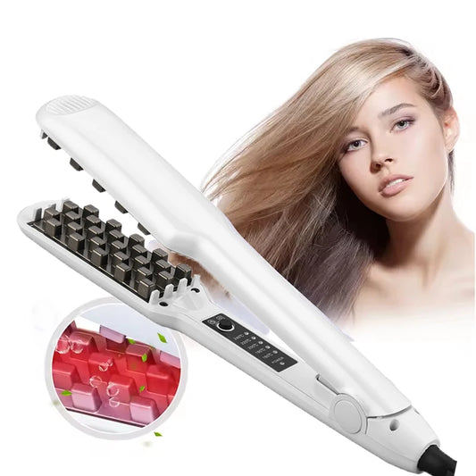Professional Electric Volumizing Ceramic Hair Straightener Hotel Ready Fast Heating Thicker Fluffy Hair Peaceful Pleasures Health and Wellness
