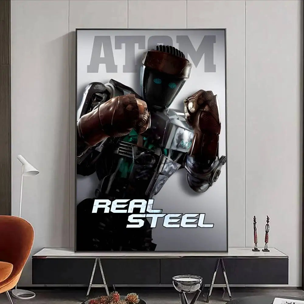 Real Steel Movie Poster – HD Waterproof Wall Art Décor Movie Wall Poster Peaceful Pleasures Health and Wellness z8 40X50cmNoframe