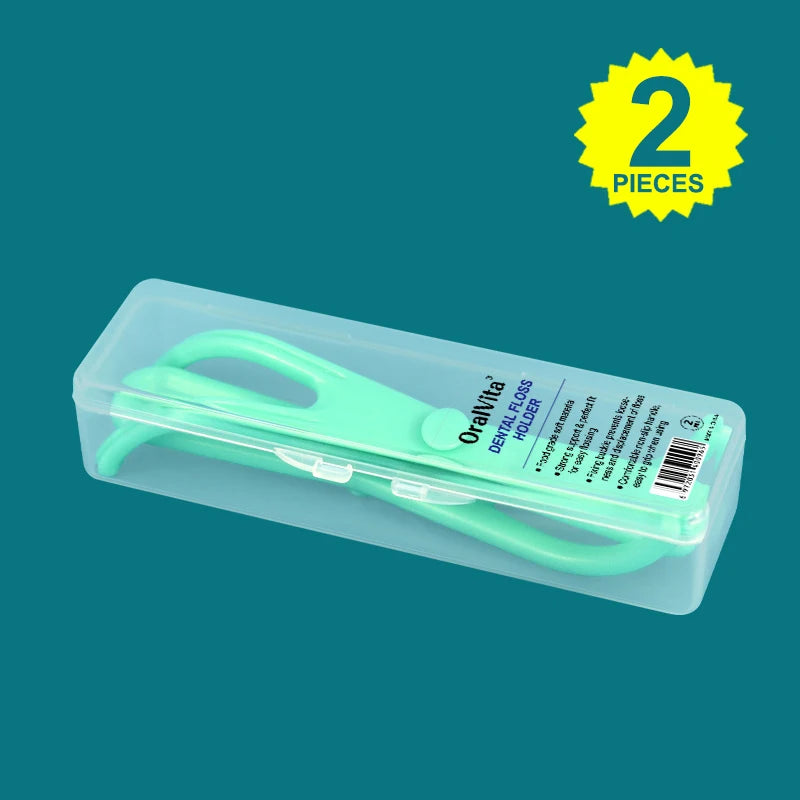 1/2Pcs Reusable Pick Holder Y Shape Plastic Dental Floss Rack Teeth Clean Care Tool Without Dental Floss Oral Hygiene Toothpick Peaceful Pleasures Health and Wellness 2pcs Green