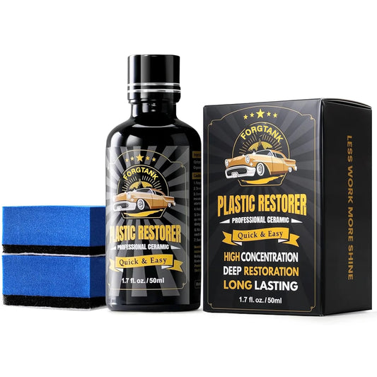 Plastic Restorer Cars Trim Restorer Ceramic Crystal Coating 6 Months+ with UV Protection Restore Automotive Exterior Protectant Peaceful Pleasures Health and Wellness 50ml set