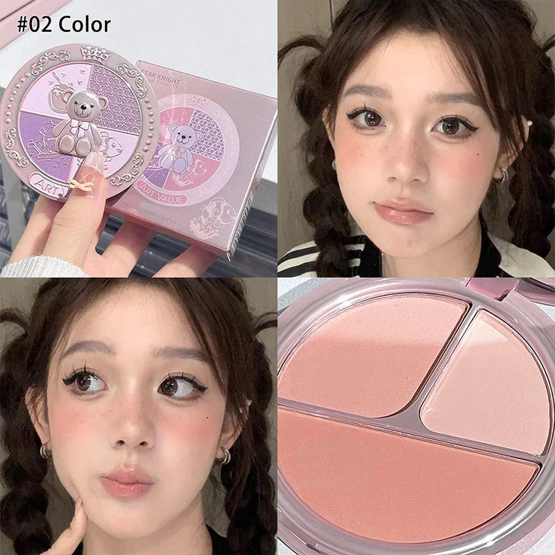 ARTVALUE Matte Blush Palette – 3-Color Cheek Tint & Contour