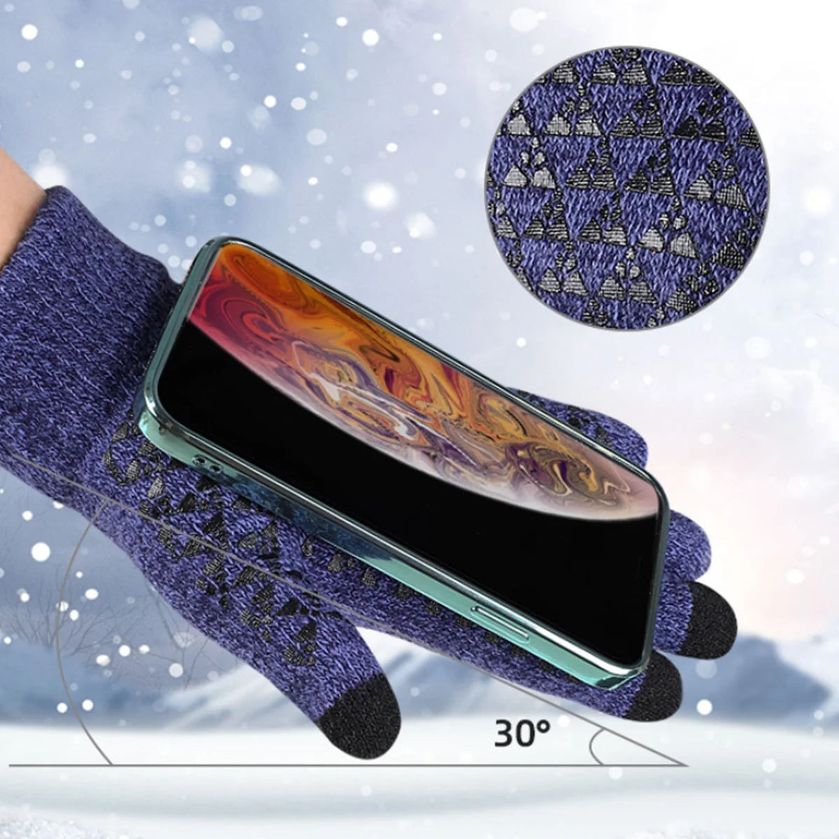 Velvet Touch Screen Winter Gloves – Anti-Slip Knit | Unisex