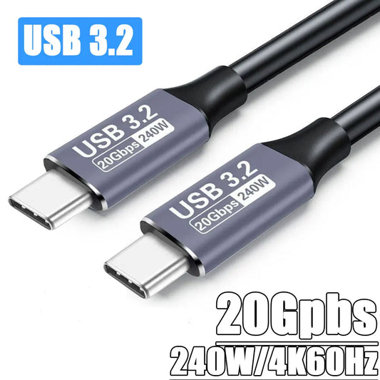 USB 3.2 20Gbps 240W Type-C Cable | 4K 60Hz | Steam Deck