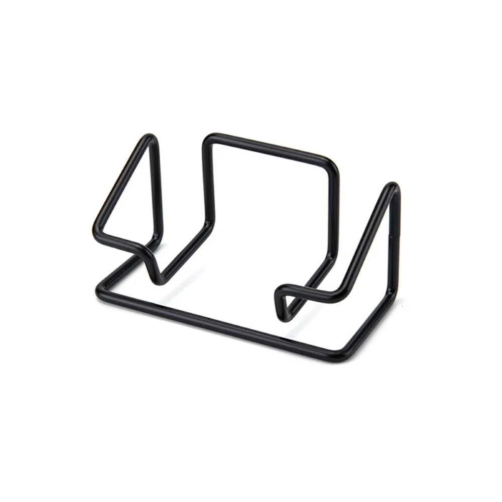 Metal Business Card Holder Minimalist Multifunctional Name Card Stand Rustproof Space-saving Card Organizer Hotel Reception Peaceful Pleasures Health and Wellness Black